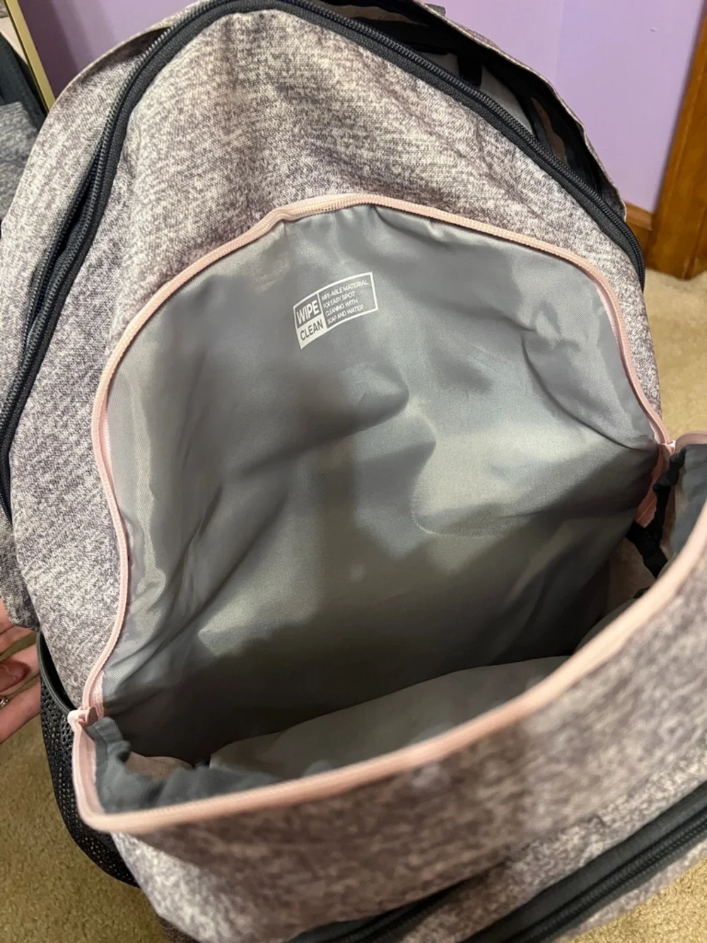 Adidas Gray Backpack with Light Pink Trim - Picture 4 of 8